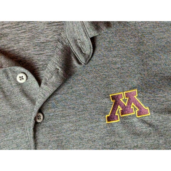 Minnesota Golden Gophers Polo Shirt Mens Large Gray Solid Loose Under Armour - Picture 5 of 7